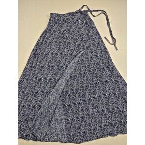 Lulus Floral Maxi Wrap Skirt Size M Blue & White